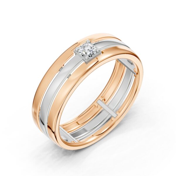 Dualitas Rings Twin Band Solitaire Ring - AMANTIS | Premium Diamond Jewelry